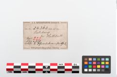 Etiketten zu Bronzeringzügelhaken (NHMW-PRAE-024363)